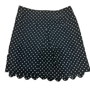 Per Se vintage black and white polka dot silk skirt size 8